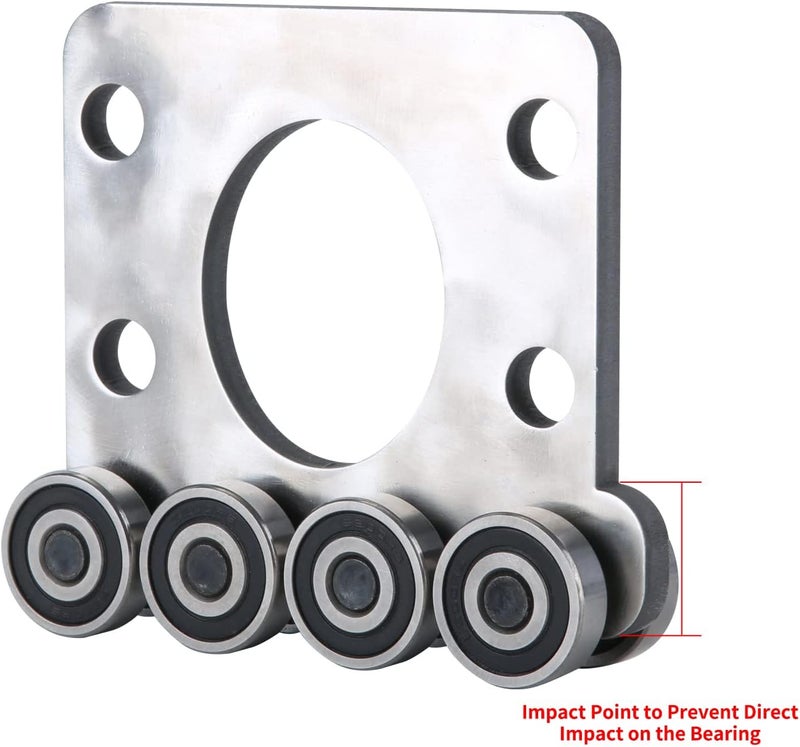 Fuperoo 8 Wheel Trolley Assembly Rollers.Bearing Trolley Assembly.Stainless Steel.The top of The Trolley has Room for Set Screws, Allowing The use of a 1-5/8" high Strut Channel - Image 4